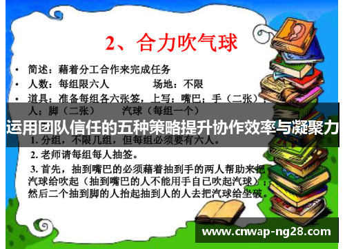 运用团队信任的五种策略提升协作效率与凝聚力 运用团队信任的五种策略提升协作效率与凝聚力